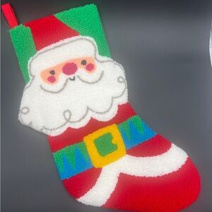 16.5" Latch Hook Santa with Belt Stocking by Ashland